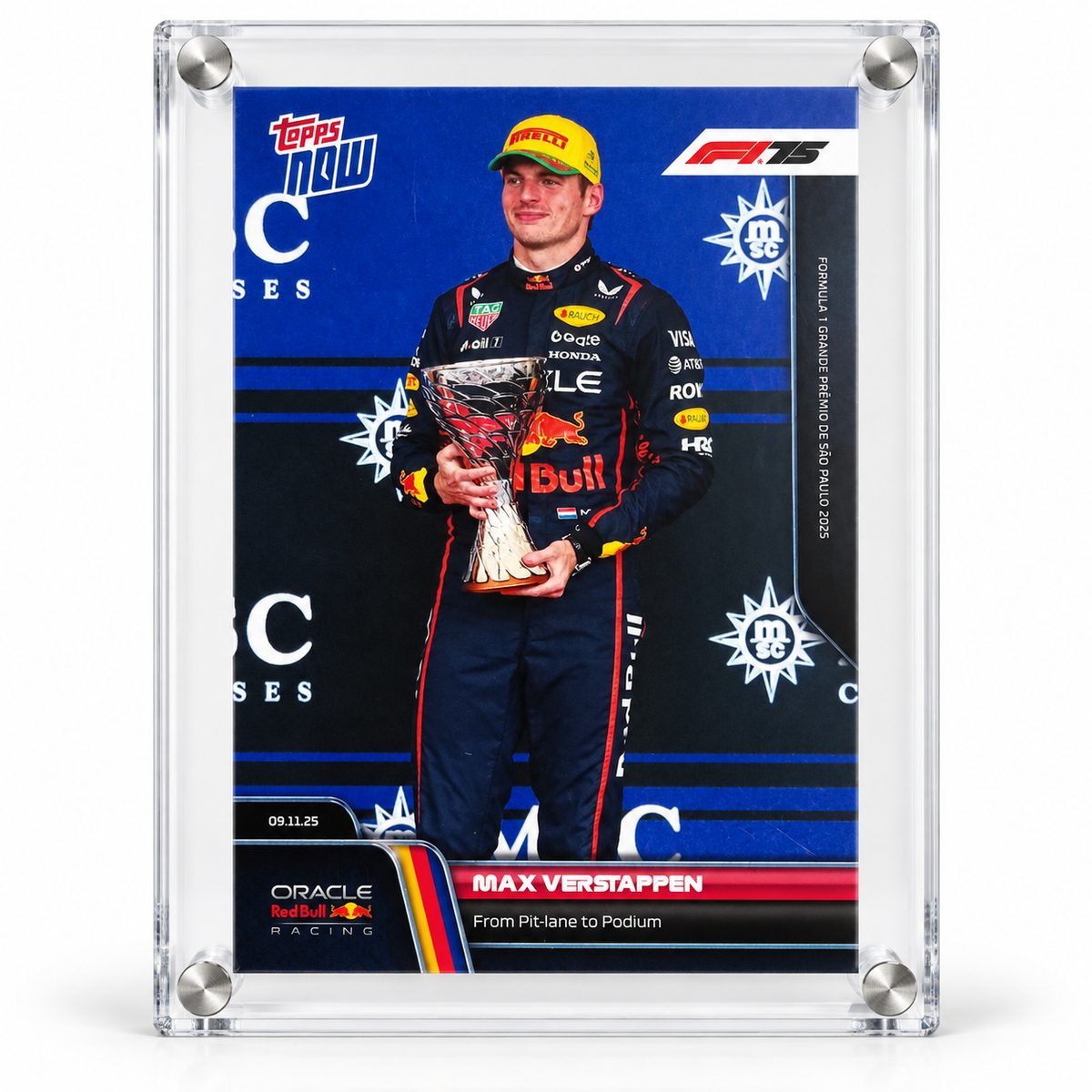 MAX VERSTAPPEN TOPPS  CARD- FROM PIT-LANE TO PODIUM — front side