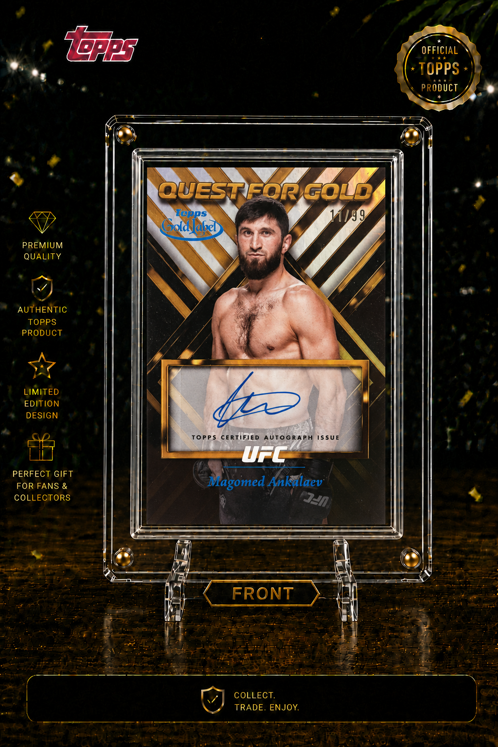 Topps Gold Label- numbered cum Autograph Card- Magomed Ankalaev -11/99