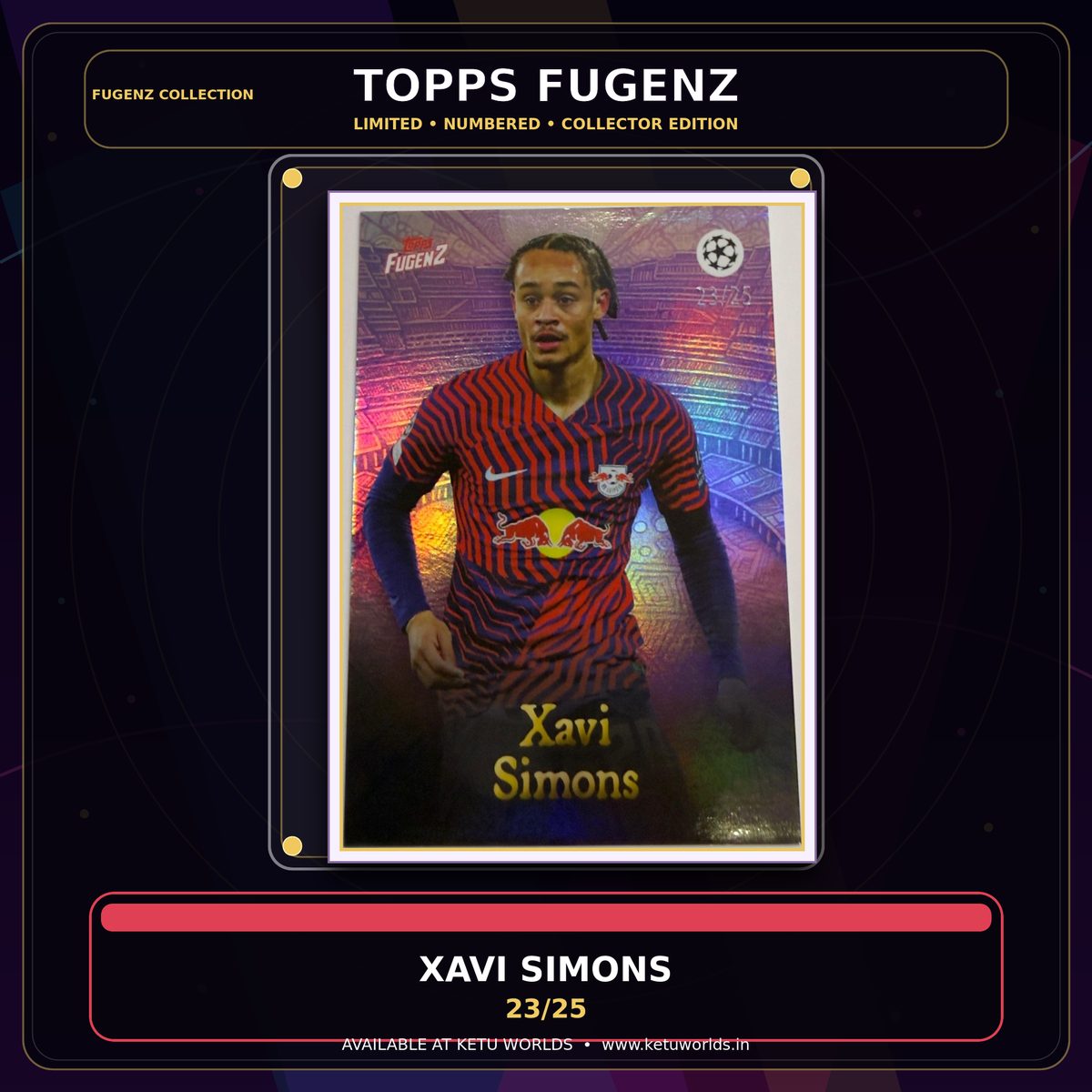 XAVI SOMONS- FUGENZ NUMBERED CARD 18/25 — front side