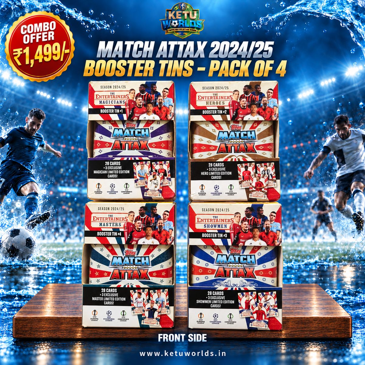Match attax 2024-25 Booster Tins- Pack of 4  — front side