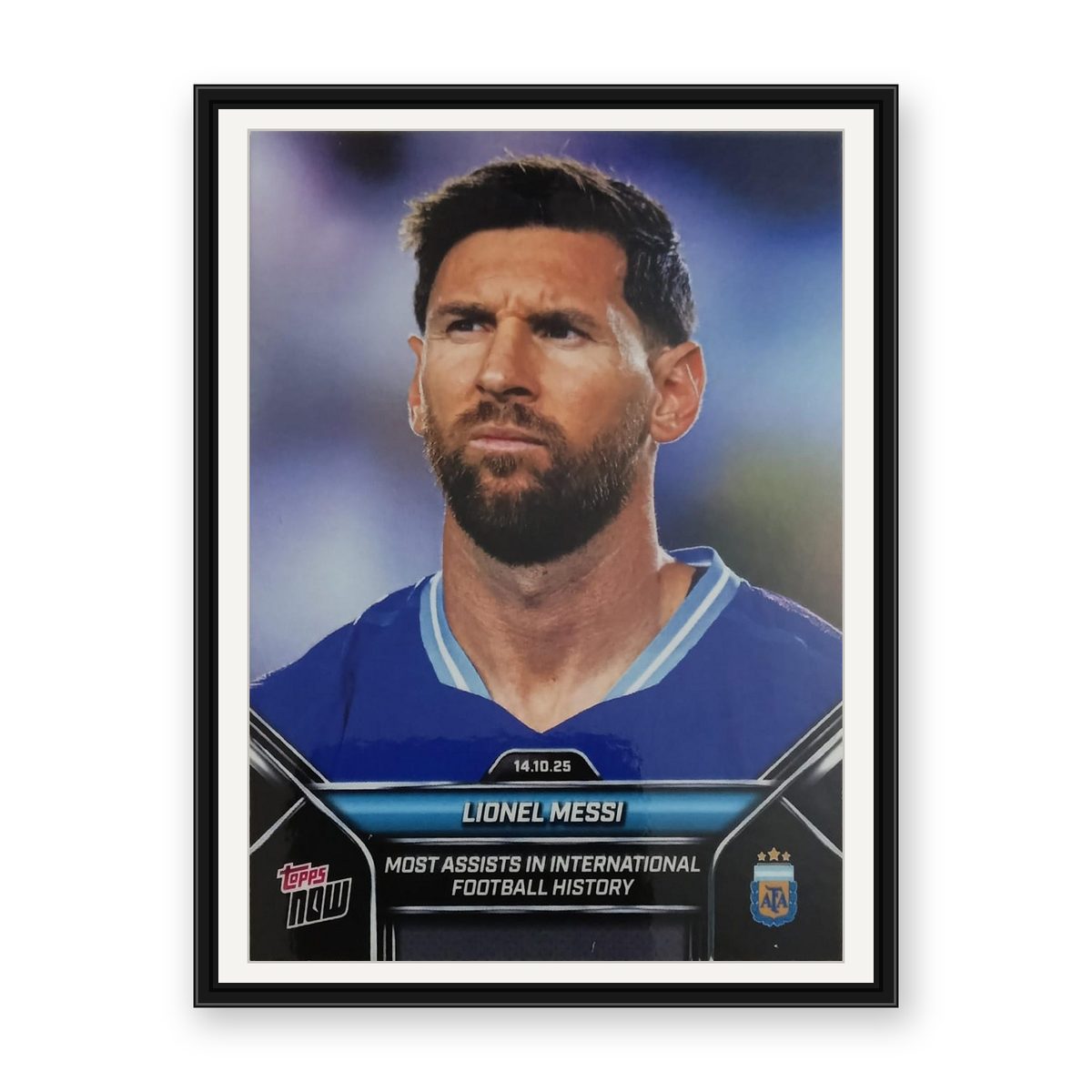LIONEL MESSI TOPPS NOW CARD- MOST ASSISTS  — front side