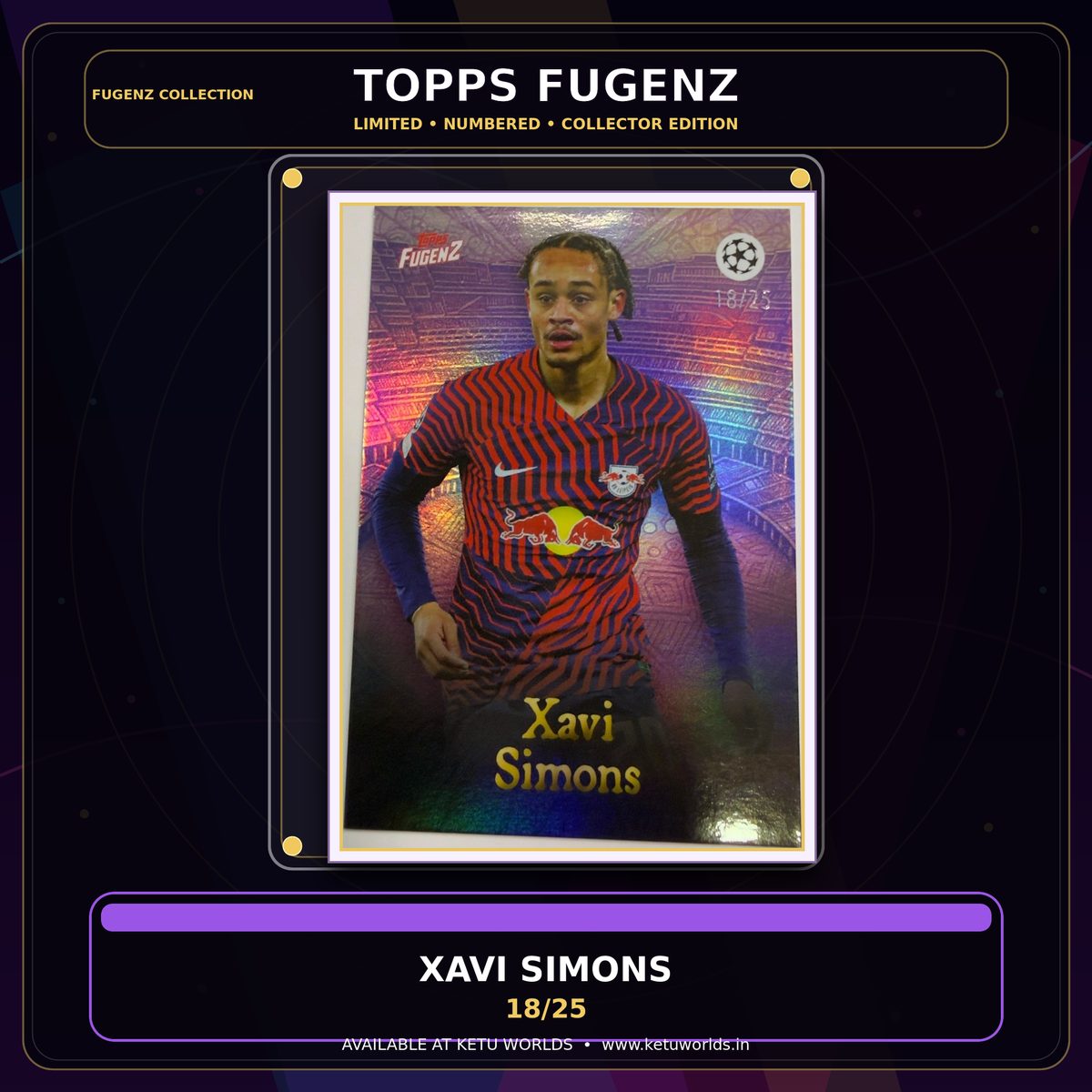 XAVI SIMONS - FUGENZ - NUMBERED CARD- 23/25 — front side