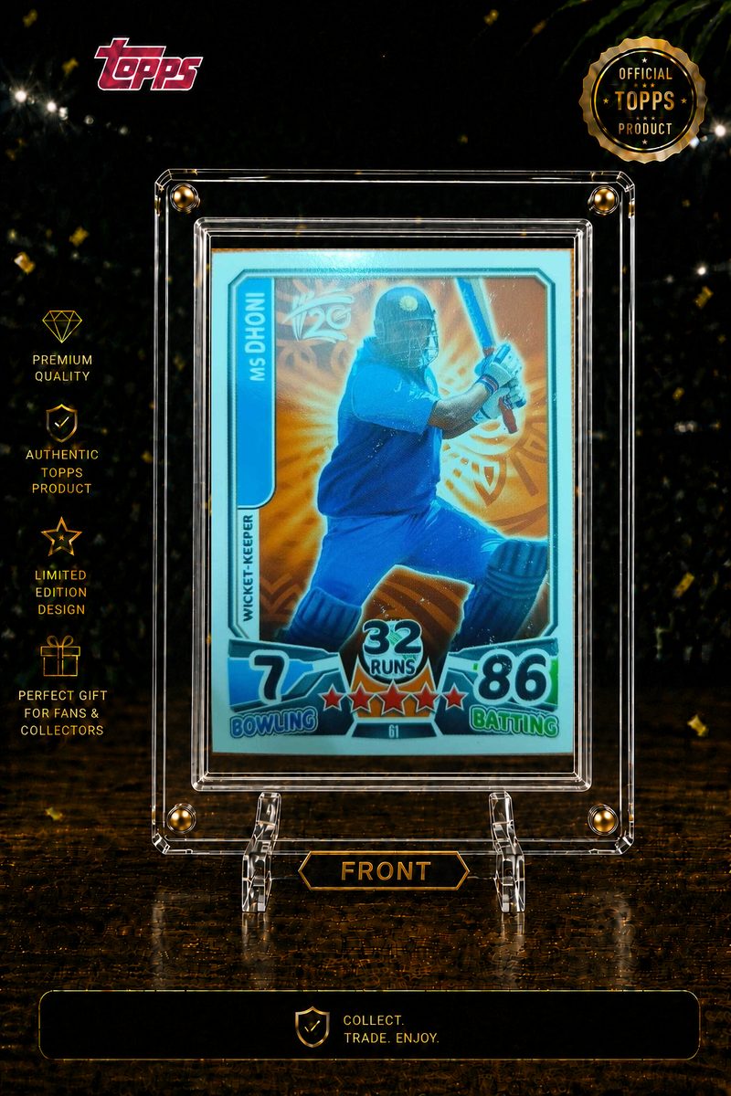 MS Dhoni- ICC T20- World Cup- 2014- Wicket Keeper card  — front side