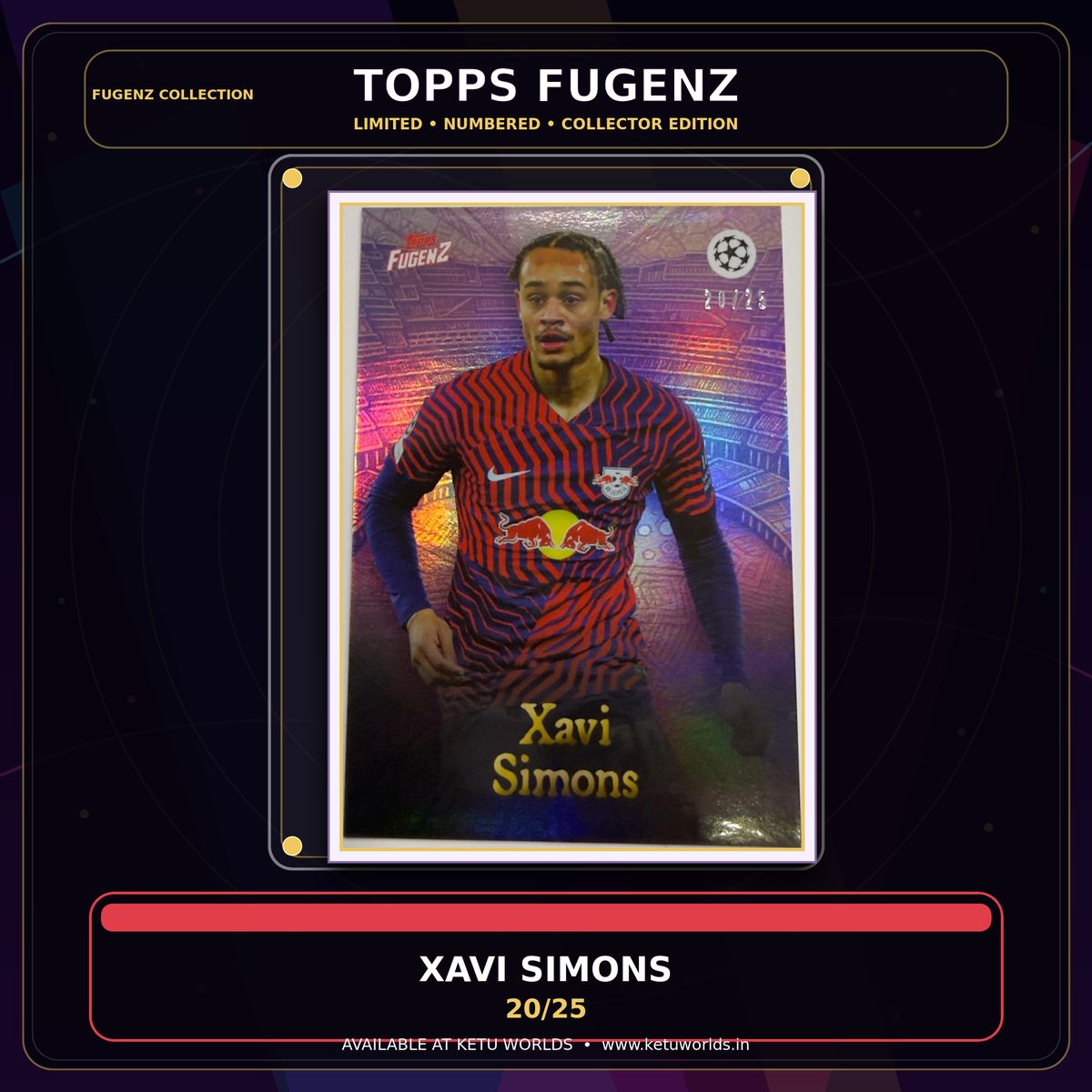 XAVI SOMONS- FUGENZ NUMBERED CARD 20/25 — front side