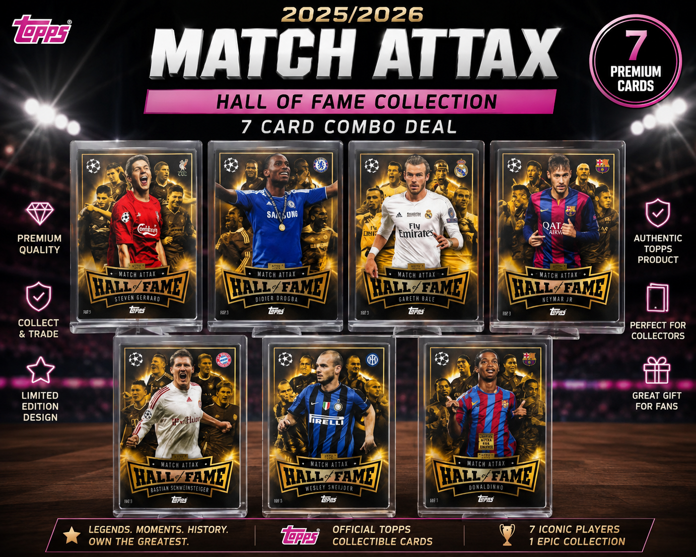 Match Attax 2025-26- Hall Of Fame Combo-( Total 7 Cards)