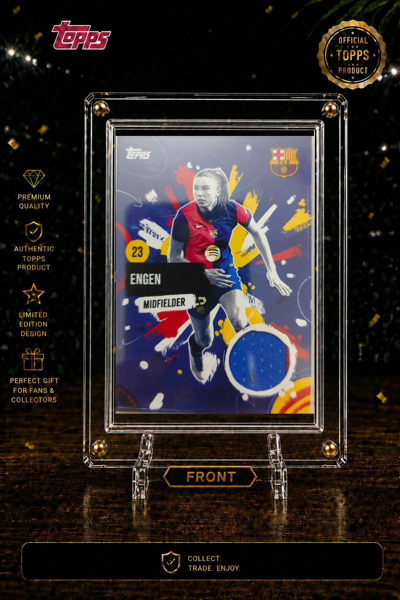 ENGEN - BARSA MIDFEILDER - MATCH WORN - RELIC CARD — front side